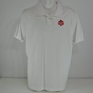 SOCCER CANADA Retro Logo Team Polo Shirt White - NEW